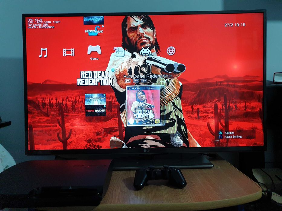 PS3 modat HEN 160 GB + 20 jocuri (GTA V, Red Dead, Spider-Man, NFS)