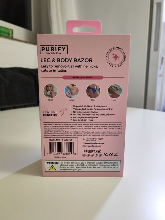 NOU, SIGILAT Rasoir electric Purify – Leg & Body Razor