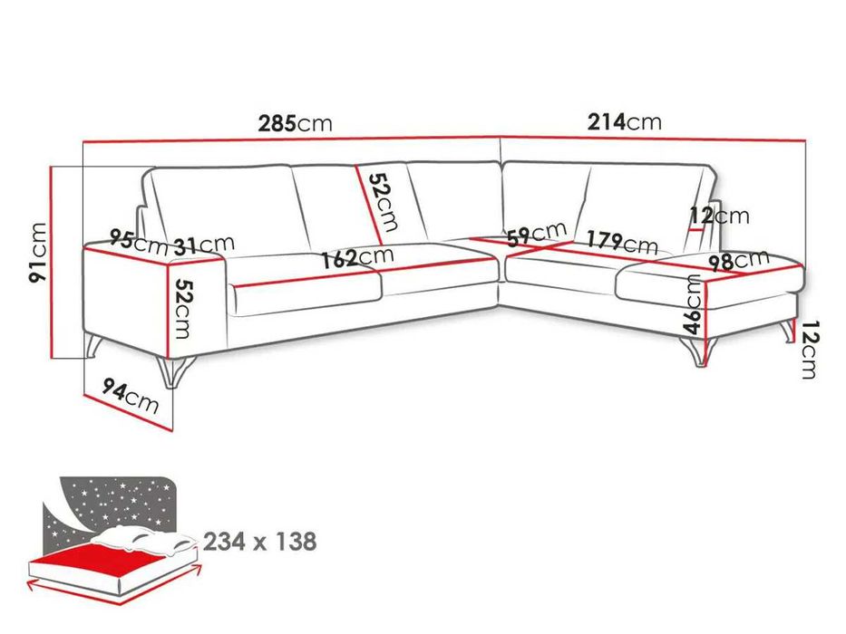 Vand canapea/coltar extensibil sector 3