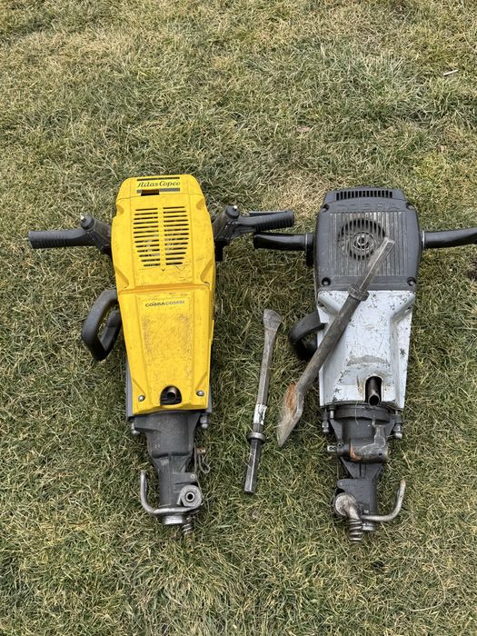 Ciocane demolatoare pe benzină Atlas Copco Cobra + dălți (funcționale)