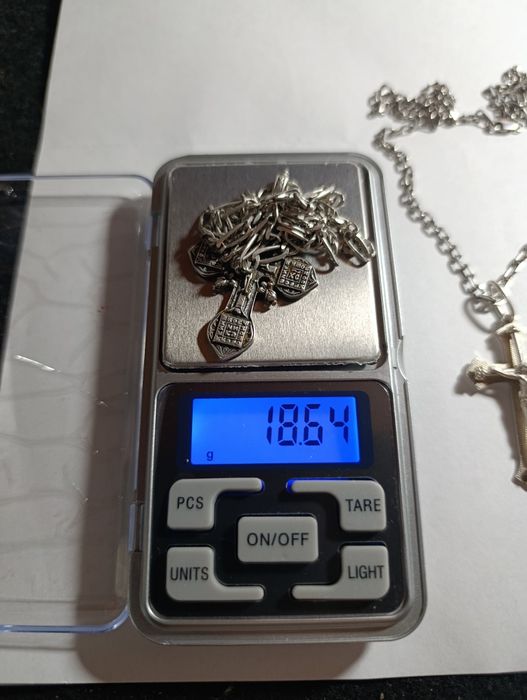 Цепочка с крестиком серебро