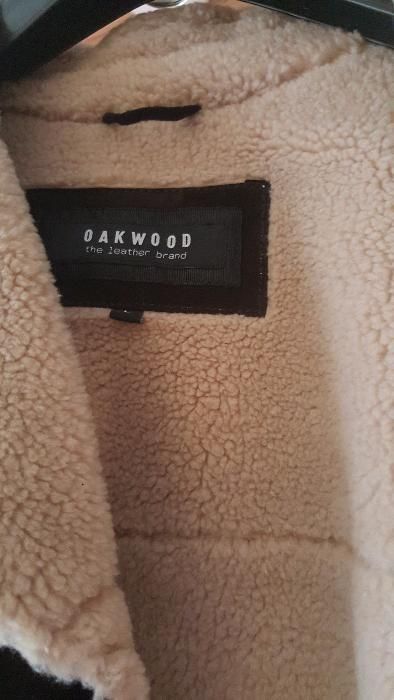 Geaca din piele imblanita OAKWOOD France _ NOUA_ Palton