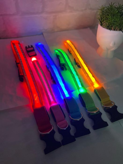 Светещи нашийници за кучета с USB зареждане
