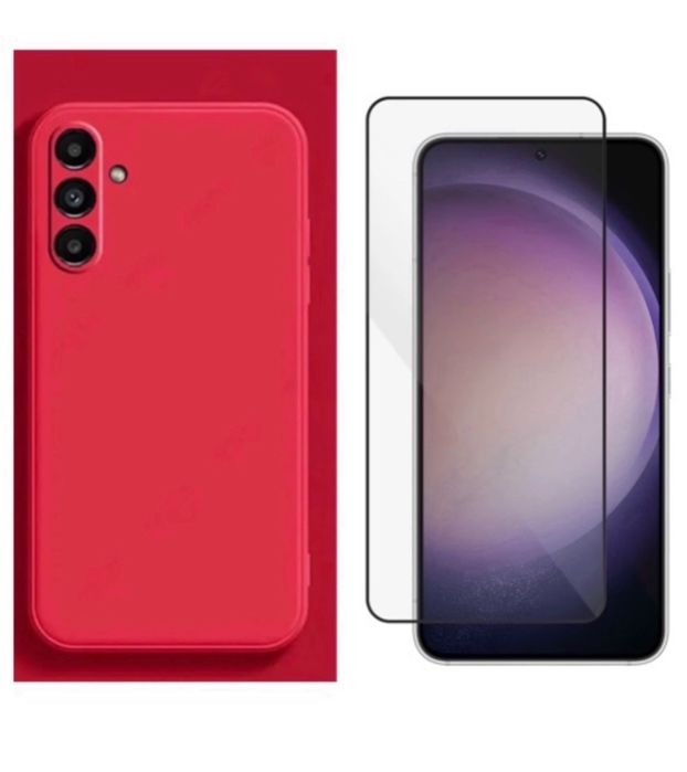 Husa Silicon Int Catifea + Folie Sticla Samsung S20/S21/S23/S24/S25 FE