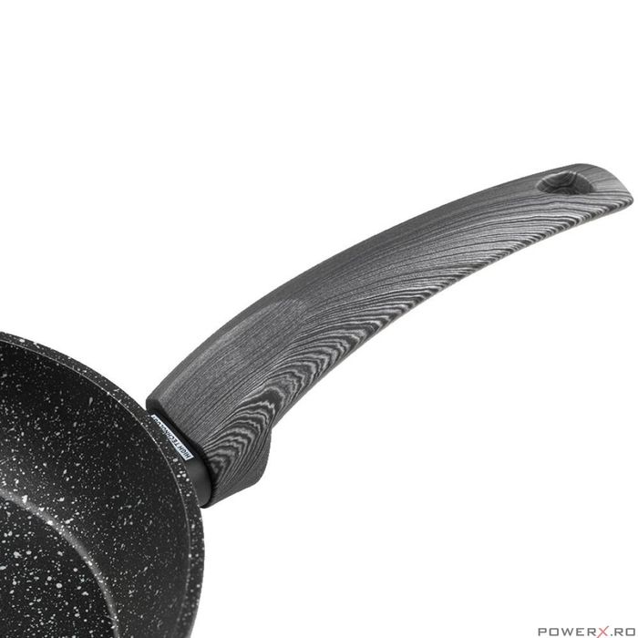 Tigaie din aluminiu, marmorata, invelis antiaderent, 26 cm, neagra,