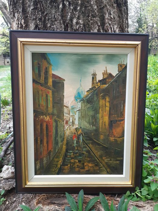 Красива Маслена Картина на Платно Живопис Дървена Рамка