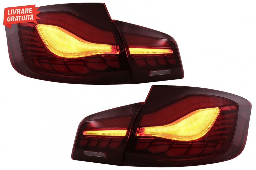 Stopuri OLED BMW Seria 5 F10 (2011-2017) Rosu Clar cu semnal dinamic
