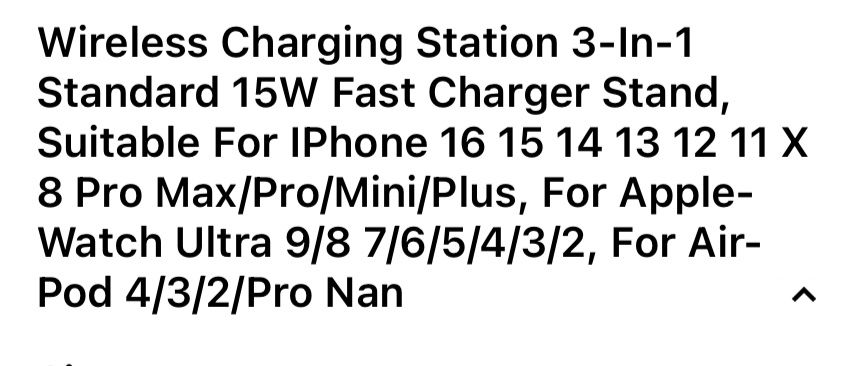 Wireless зарядно за Айфон телефон, слушалки и часовник