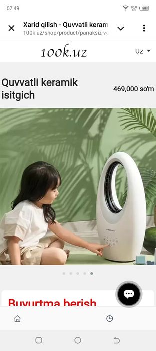 Quvvatli keramik isitgich