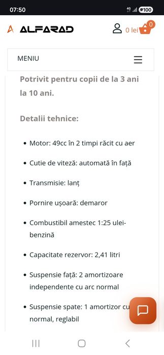 Vând atv copii .
