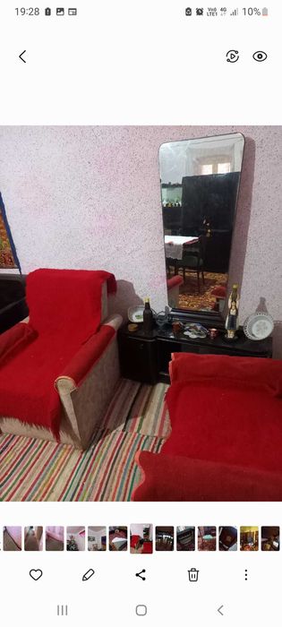 Mobila de dormitor ani 1960,set complet mobila