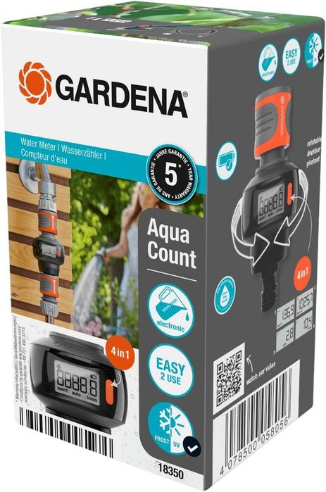Чисто нов Електронен водомер GARDENA AquaCount - Смарт контрол на поливането