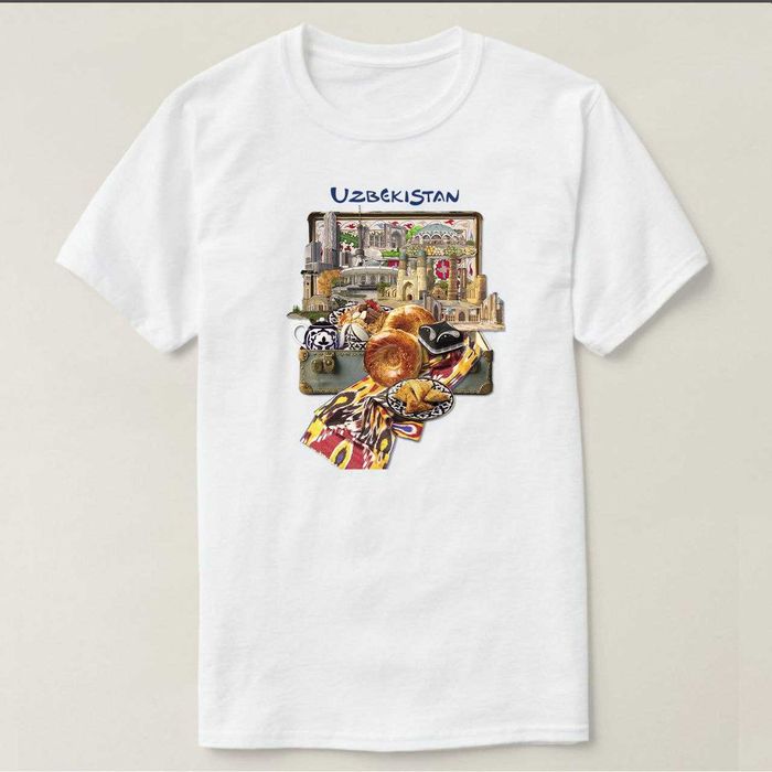 Футболка с принтом Узбекистан