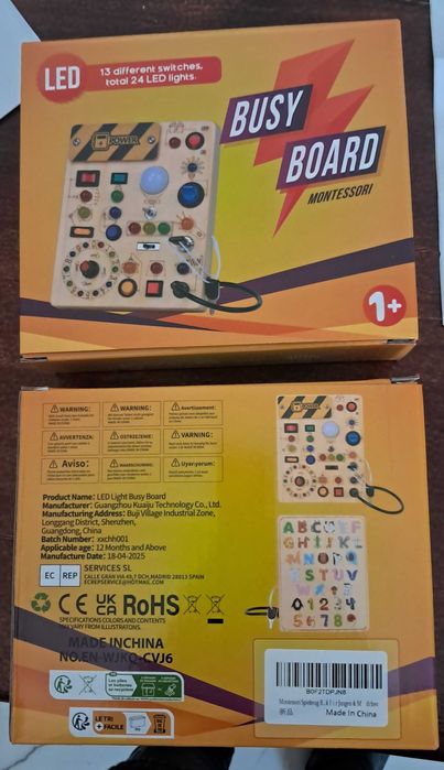 LED Busy Board Montessori – занимателна дъска със светлини | 1+ години