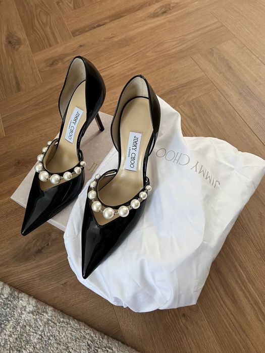 Stiletto Lac Negru cu Perle – Autentici, Premium, Impecabili