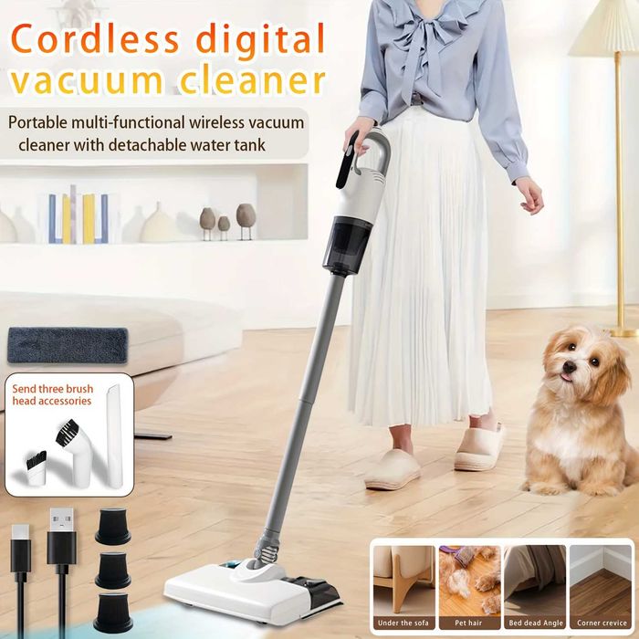 Безжична Вертикална Прахосмукачка 2 в 1 за Сухо и Мокро SENBOWE, 19KPa