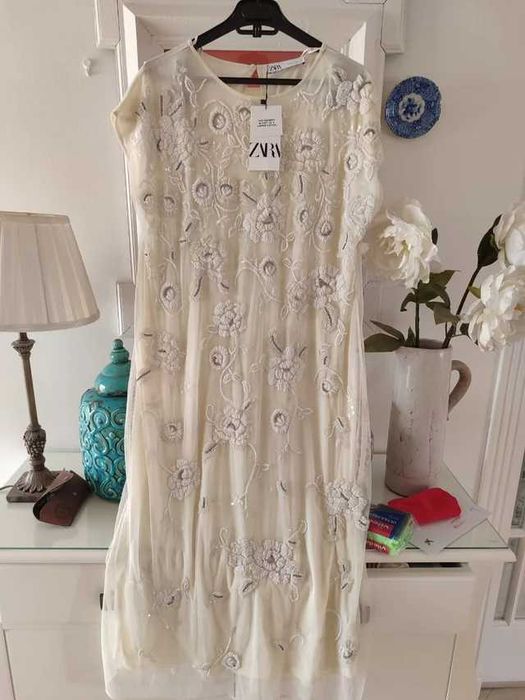Rochie deosebită cu mărgele Zara Limited Edition, nouă, mărimea M