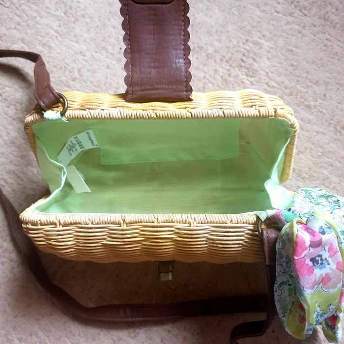 Geanta impletita de vara rafie/textil