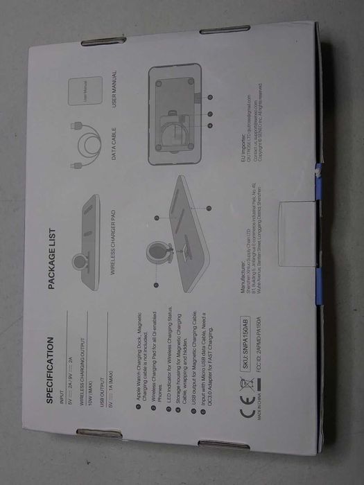 2 в 1 Безжично зарядно устройство Seneo,iPhone,часовник Apple, PA150A