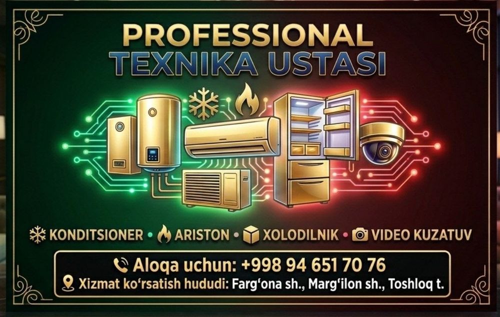 Konditsioner ,Ariston,Xolodilnik servis xizmati bizda.