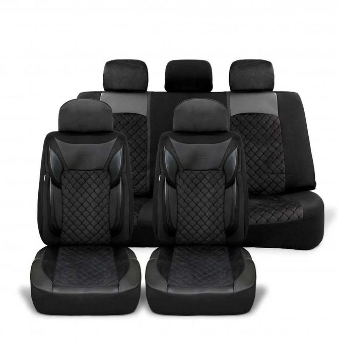 Huse scaune auto universale piele ecologica cu material textil