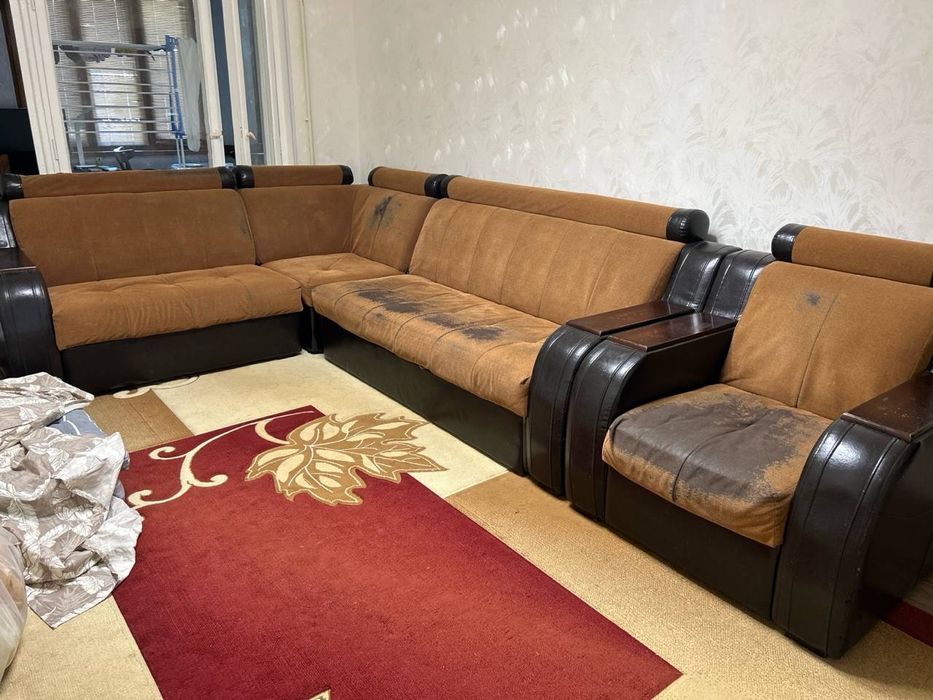 Продается раскладной диван и кресло б/у