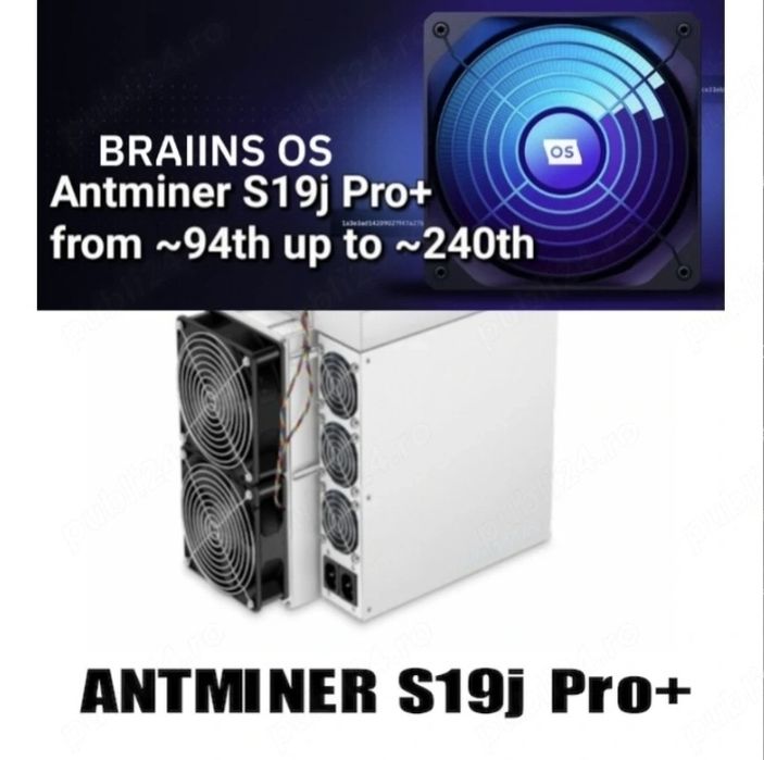 ASIC Crypto Miner Bitmain Antminer S19 J Pro+ 120th BTC
