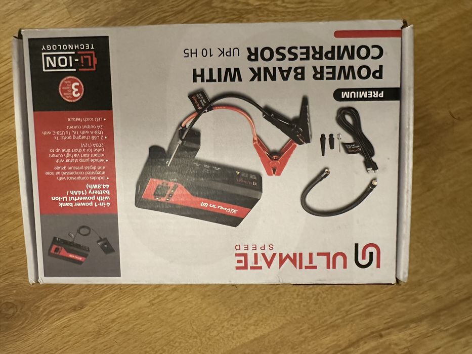 Jump start powerbank compressor