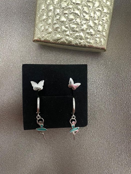 Серьги серебро  Россия, аввамарин