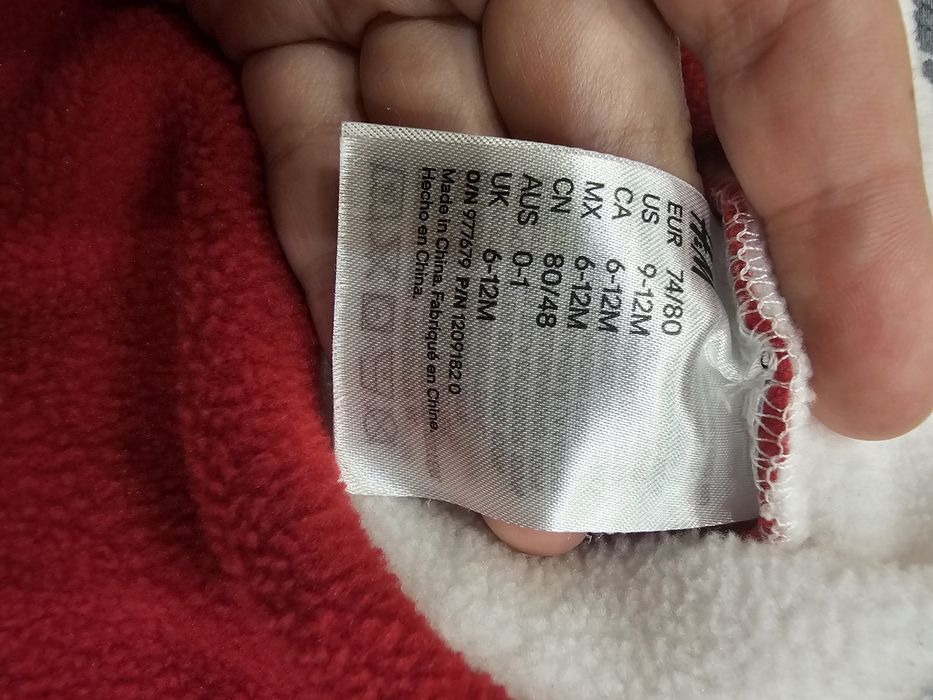 Бебешки коледен костюм, 74/80 размер, 9-12 месеца