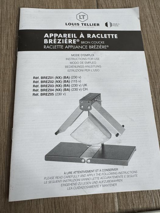 Традиционен Раклет за Сирене LOUIS TELLIER Brézière BREZ01 Нагреватели