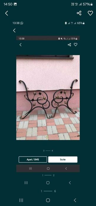 Vind picioare banca fier forjat ,pergole ,mese vopsite electrostatic