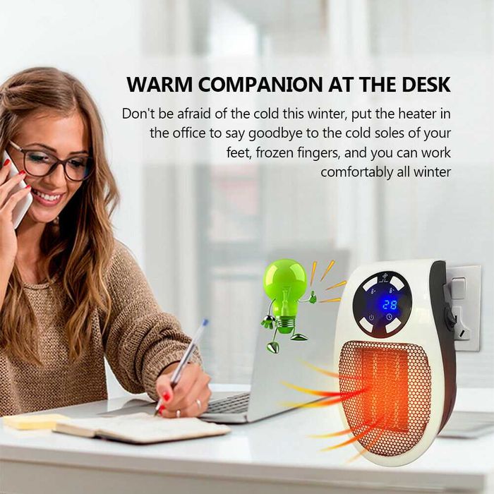 Aeroterma portabila 500W + telecomanda pentru priza. Produs nou!