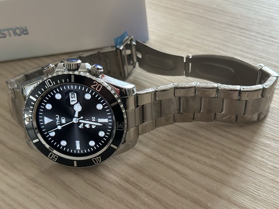 Smartwatch model Rolex - bezel rotativ si curea metalica - nou!