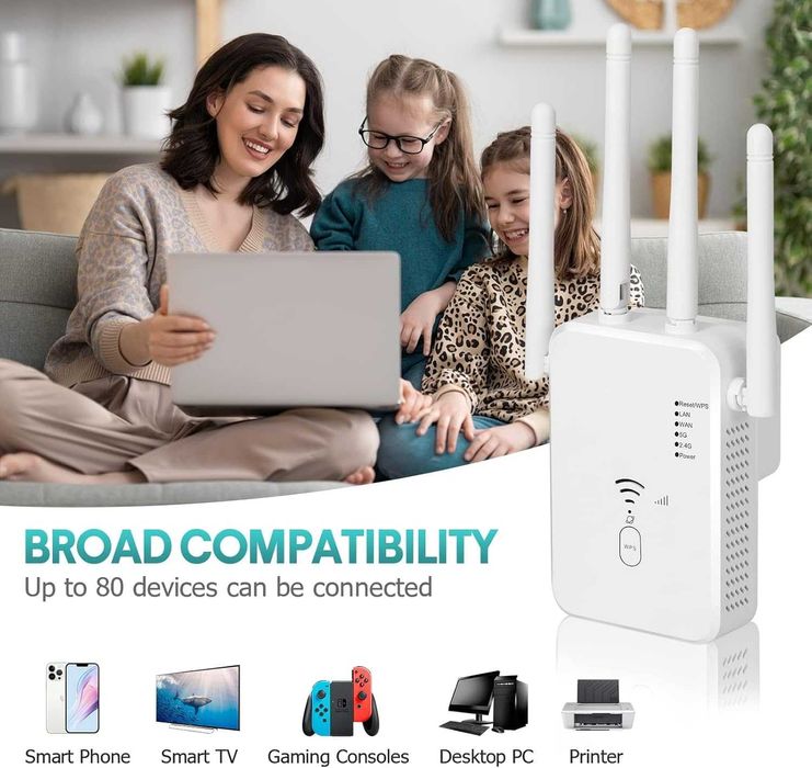 Усилвател на Wi-Fi сигнал Dual Band 2.4 GHz 300Mbps & 5GHz 900Mbps