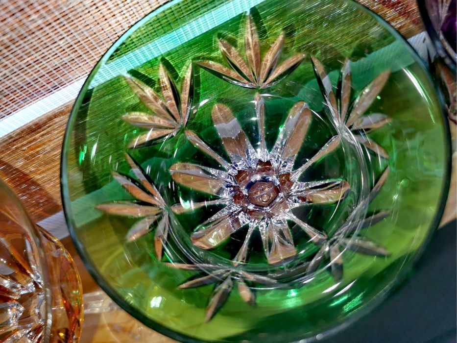 Кристални чаши VAL SAINT-LAMBERT 3 ЧАШИ ЗА ВИНО ROEMER Saarlouis 1930г