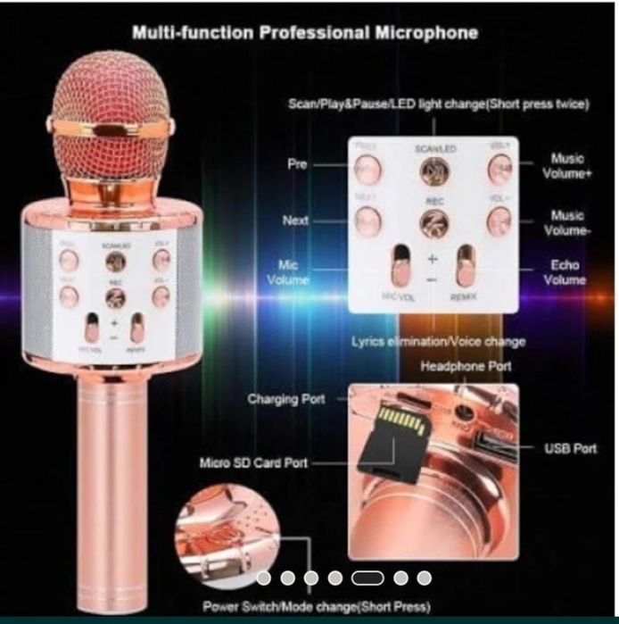 Безжичен bluetooth караоке микрофон, запис на песни