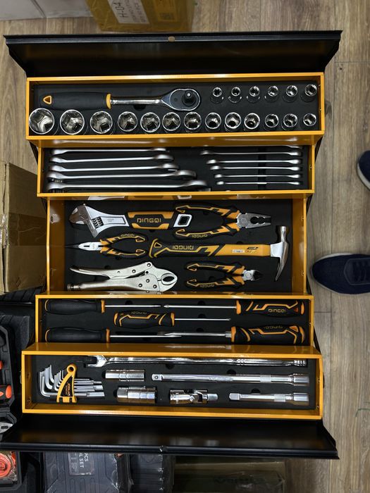 DINGQI 59psc Tools Box Set Отлично подходит для грузовиков и мастеров