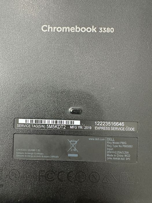 Dell лаптоп chromebook 3380
