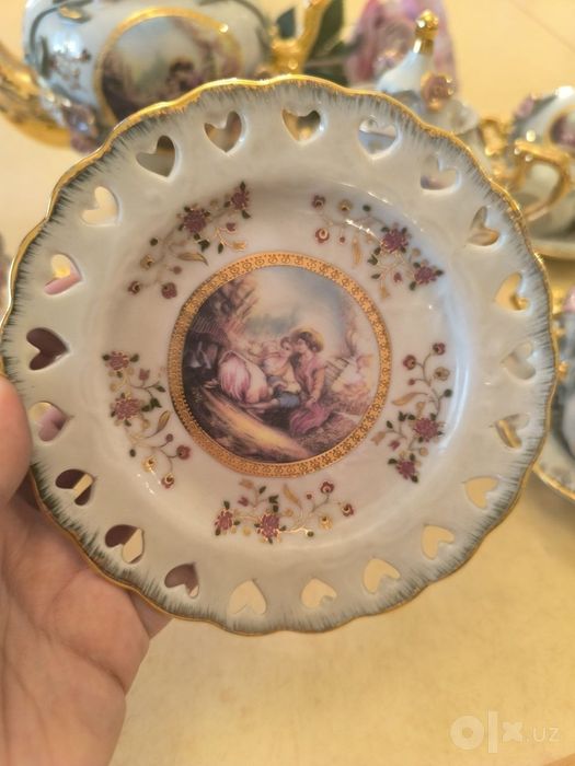 Чехский кофейный/чайный сервиз Thun 1794 (Чехия), 24 карата золота