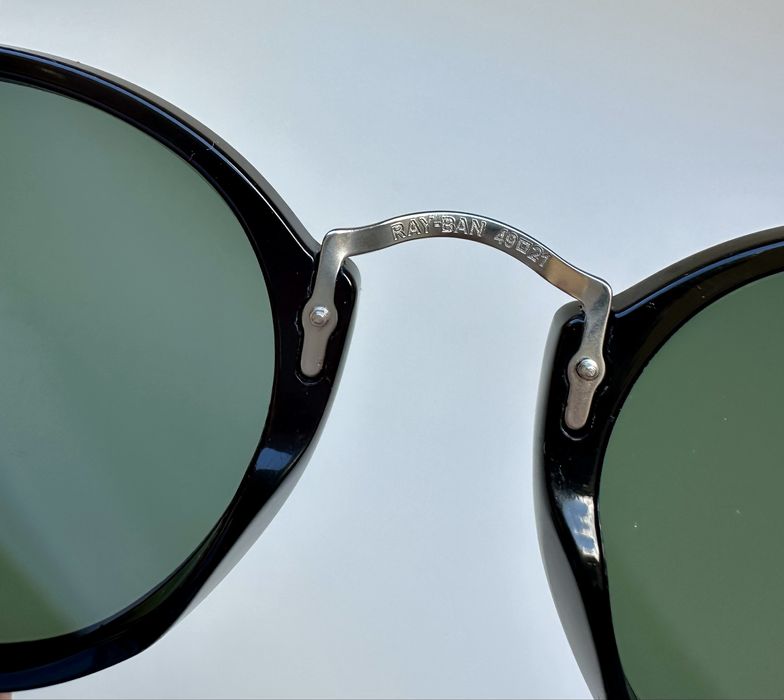 Ray Ban RB2447 Round Fleck Black G15 зелен Made in Italy Оригинал
