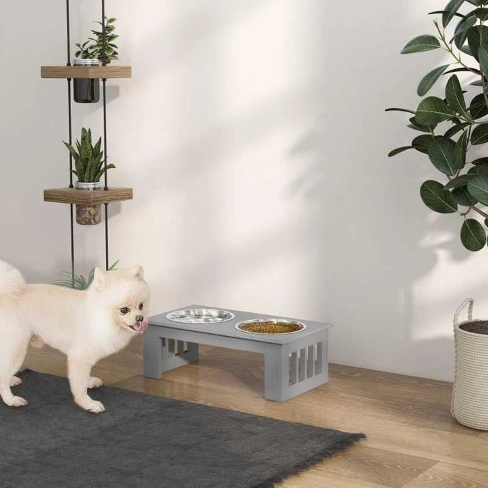 Станция за хранене на кучета PawHut, неплъзгаща се, 44x24x15 см