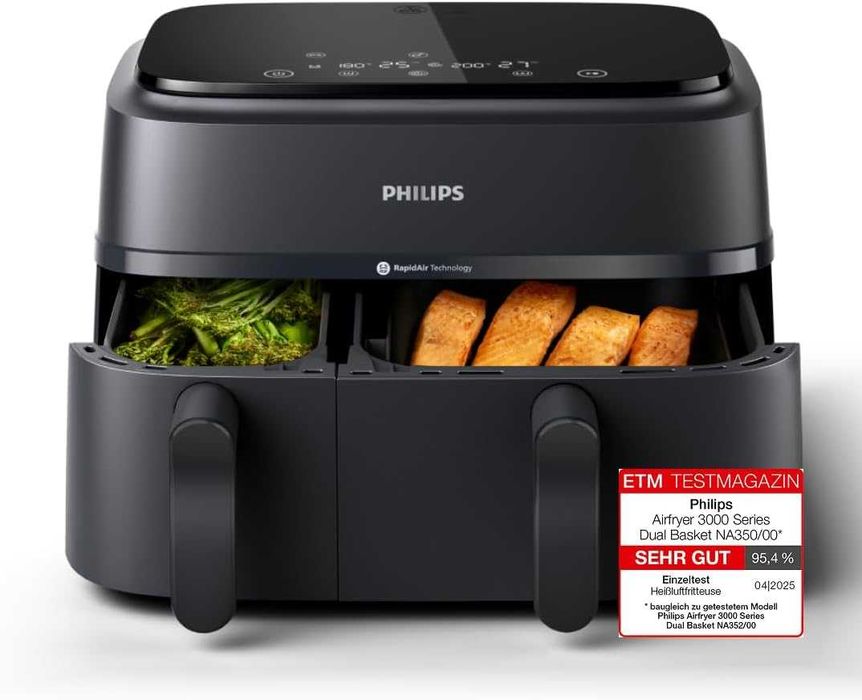 Двоен фритюрник без масло Philips Airfryer Series 3000 NA351/00