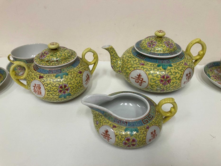 Сервиз за чай, порцеланов, китайски, оригинален - 17 части - НОВ!