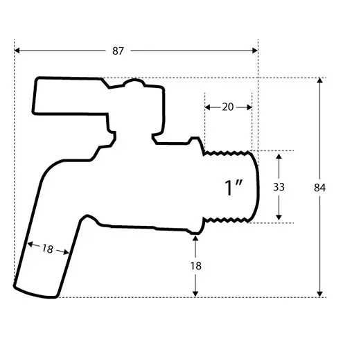 Иноксов кран 1 цол, за неръждаем съд, 2022010