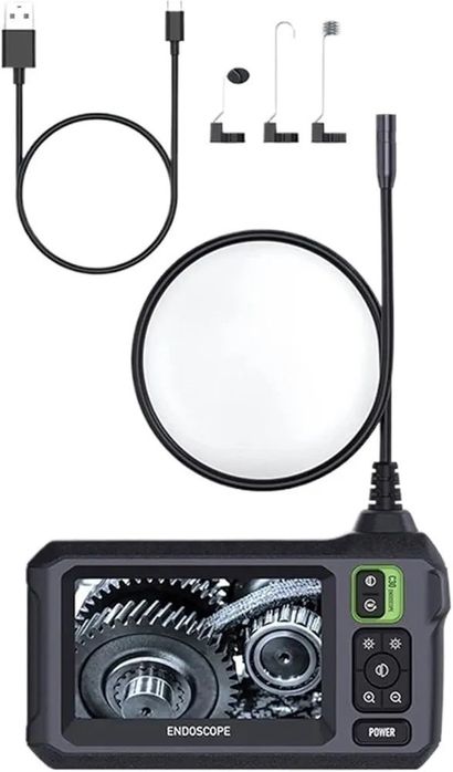 Ендоскопска камера двойна леща 4.3'' IPS екран 1080P Ендоскоп Бароскоп 1 метър кабел , ендоскоп за двигатели , тръби и други
