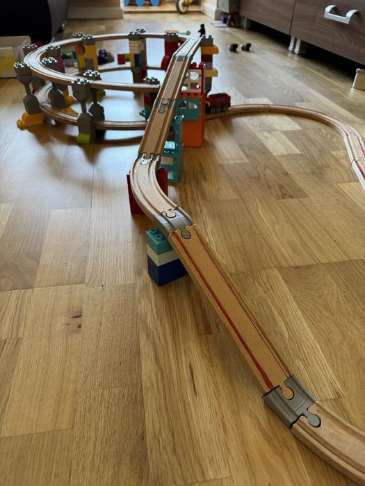 Set conectori lego duplo - sine de lemn