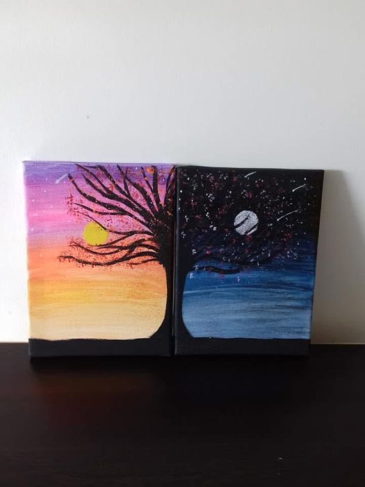 Ръчно рисувана картина на платно