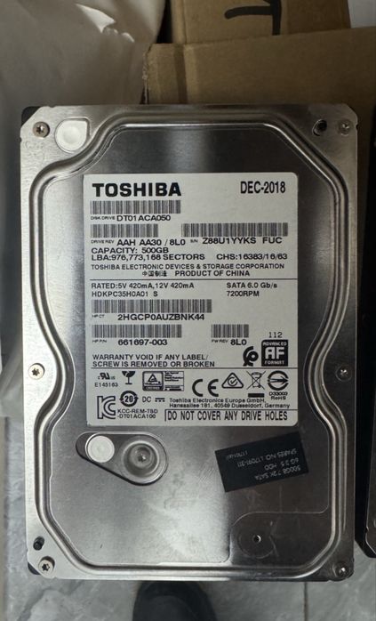 Hdd toshiba 500gb