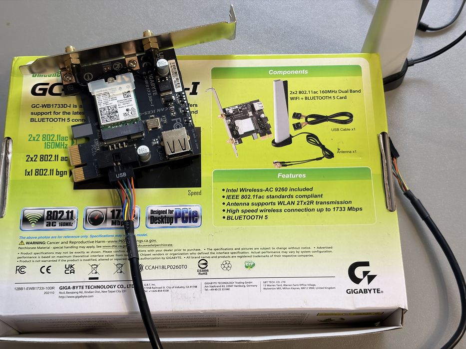 Placa WiFi PCIe Intel AC 9260